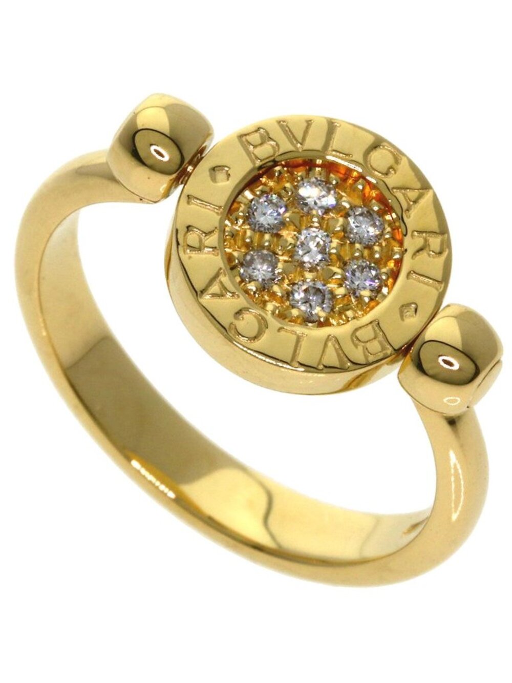 Bvlgari Flip Diamond Ring 18K Yellow Gold